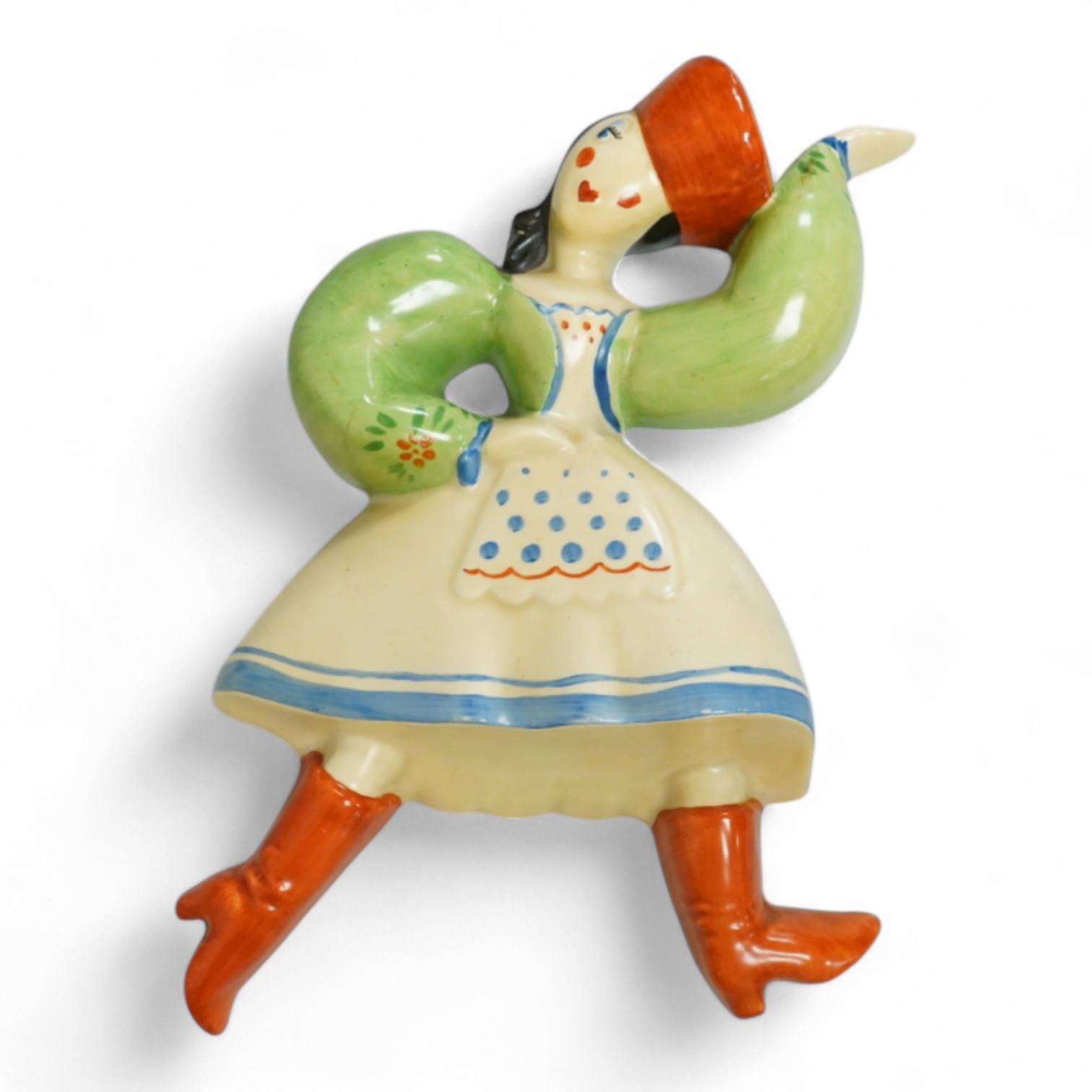 A Crown Devon Countries of the World wall plaque, Russian Cossack Dancer, 1930’s, 29cm high